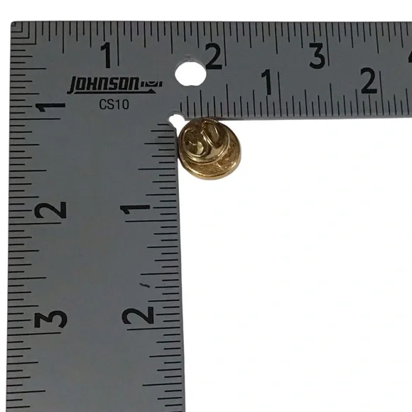 TSG Jerusalem Cross Tac Pin Brooch Round Gold Black Lapel Hat Bag Jewelry - Picture 7 of 7